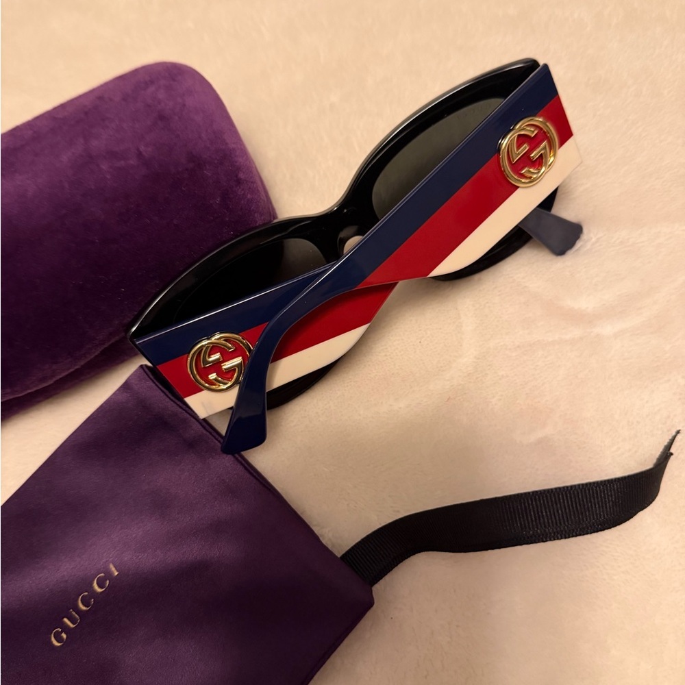 Gucci Red, White, and Blue Sunglasses